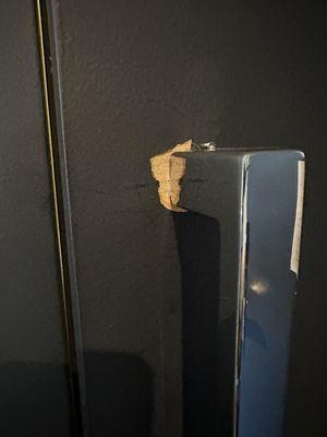 Damaged closet door