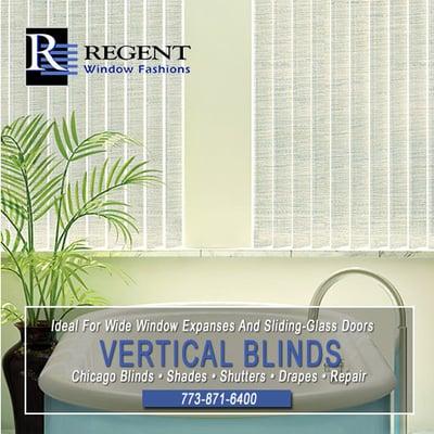 Vertical blinds Chicago by Regent Window Fashions.