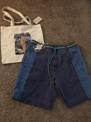 Tote and board shorts