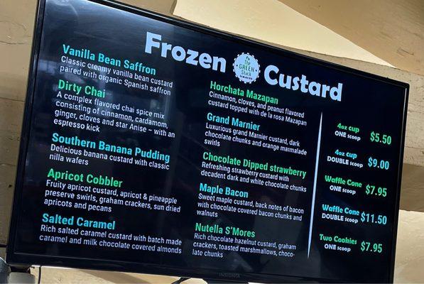 New frozen custard!