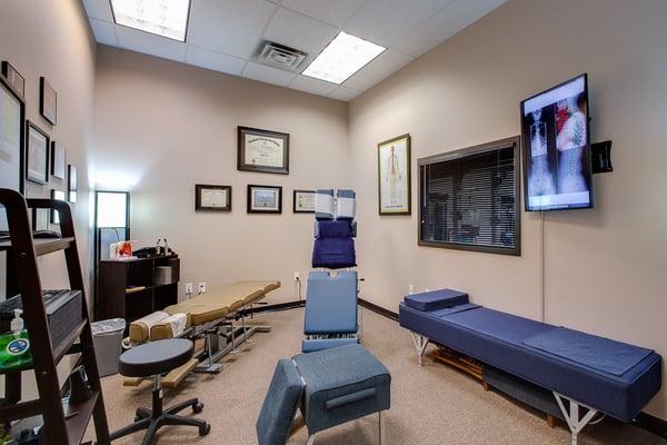 Dr. Todd Pickman's adjusting room; personalized care.