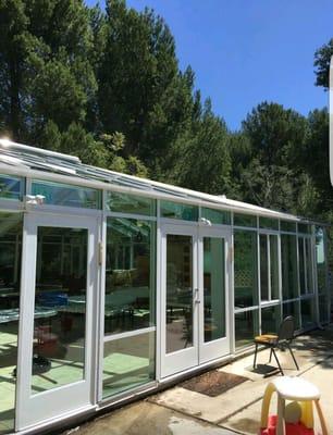 Solarium glass cleaning