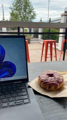 Blueberry mango donut