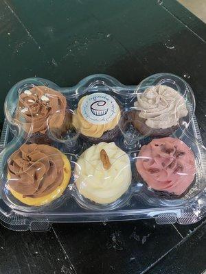 6 pack cupcakes. They have over 20 flavors to choose from