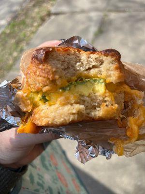 Egg and cheese biscuit