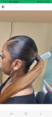 Slick ponytail