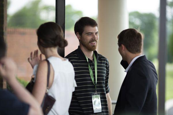 Host Team greets folks as they arrive at Christ Presbyterian Church.