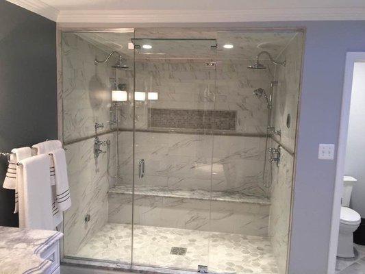 Large master bathroom in Timonium.  Steam Shower.