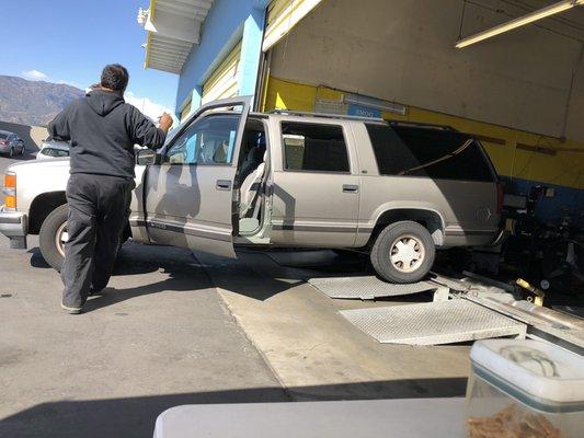 Getting the Suburban back on the road.