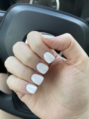 White dip powder nails