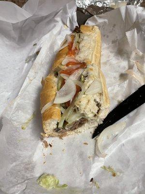 Whole Steak and Cheese Hoagie