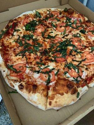 Margherita Pizza. Excellent crust!