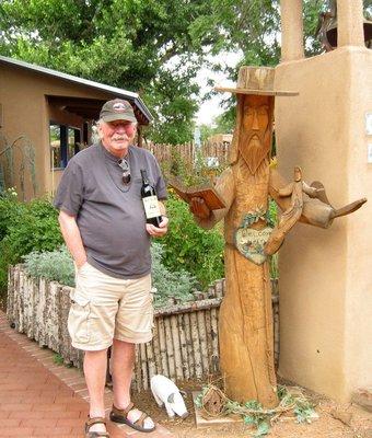 Larry and San Francisco de Asis at the garden entrance