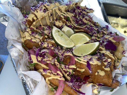 Beer batter fish tacos