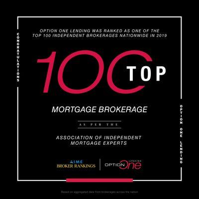 GREAT RECOGNTION! TOP 100 BROKERAGE NATIONWIDE!