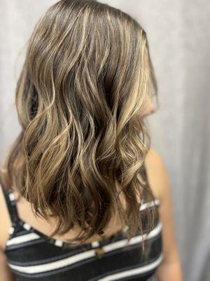 Reverse balayage for fall hues