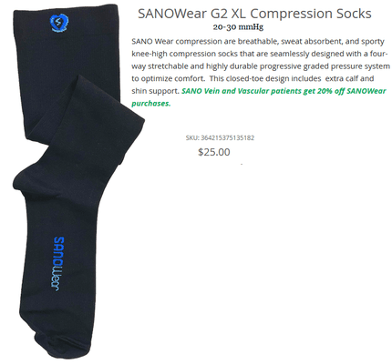 SANOWear G2 
X-Large Compression
20-30 mmHg