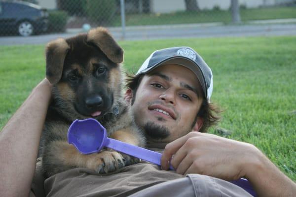 Ali Hasnain Ali and his pup