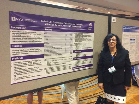 Presenting a poster about Nabiximol use in MS spasticity