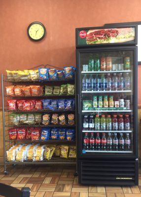 Chips & bottled drink options