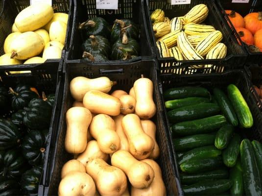 Picked up a number of different squash that I haven't had. Looking forward to the Delicata Squash in the top right of the photo.