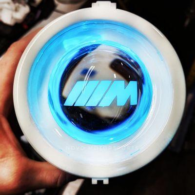 BMW lens etching, custom paint and demon eye