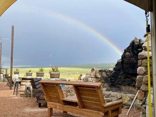 Nice outdoor seating with a view