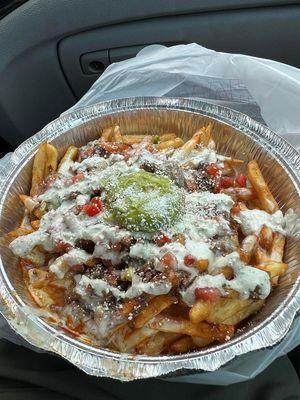 Loaded fries with shredded beef. I mean, look at that!!