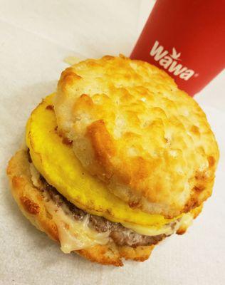 Shake Hands with Sausage Biscuit, Egg, and Cheese!! Rise N Shine!!