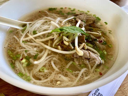 Pho soup with double rich broth and pho yum meat combo.