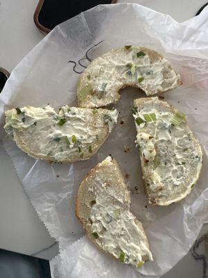 Everything bagel with scallion cream cheese or what's its supposed to be