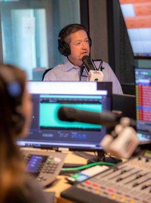 Tim Jones and Katie Fitzpatrick in the NewsTalkSTL studio.