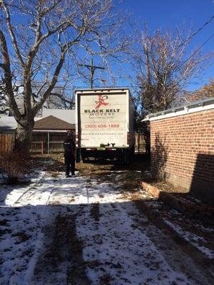 Dillon mastered backing the truck through a very narrow gate opening.