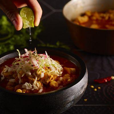 Red Chile Chicken Pozole