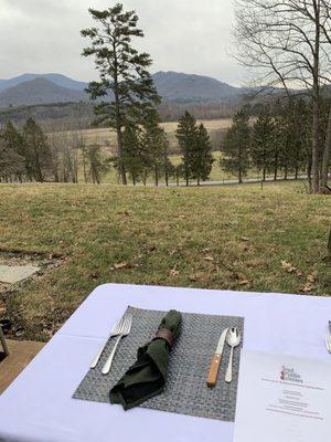 Table set, and we couldn't have had a more picturesque setting.