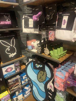 Playboy merch, weed stuff.