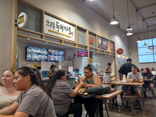 Inside of the H Mart food court.