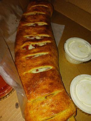 Ham and pepperoni stromboli. She's so beautiful