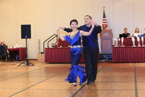 Amateur couple Bruce & Martina Levine having fun performing the Salsa.