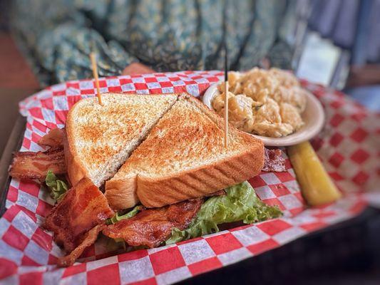 BLT with tasty potato salad.