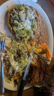 Sopes...and a piece of fried fish