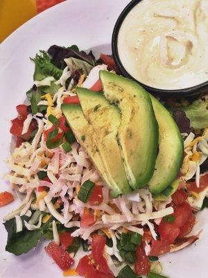 The Southwest chicken salad with avocado ranch