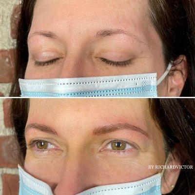 Microblading / microbladed eyebrows before and after