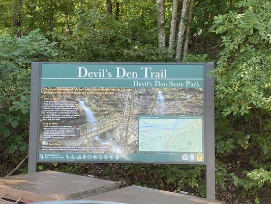 Devil's Den Trail Sign