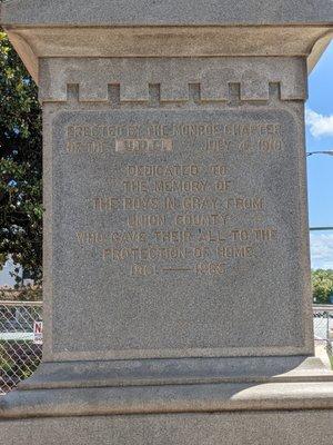 Union County Confederate Memorial, Monroe