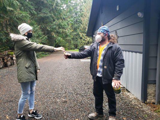 Genna handing over the keys to my first home purchase