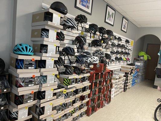 Helmets and bike shoes