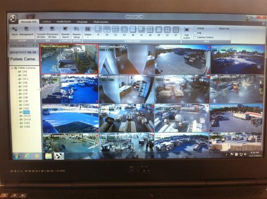 1080p High Definition Cameras Displayed through the Internet at a location 15 miles away from the business.