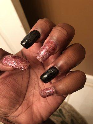 Gel set black and glitter