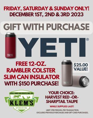 FREE GIFT WITH PURCHASE!  December 1st, 2nd & 3rd, 2023 Only!